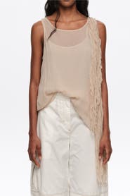 Bimba y Lola Strappy Frayed Edge Top