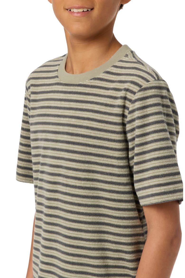 Kids' Frontiers Stripe Terry Cloth T-Shirt, Alternate, color, SEAGRASS