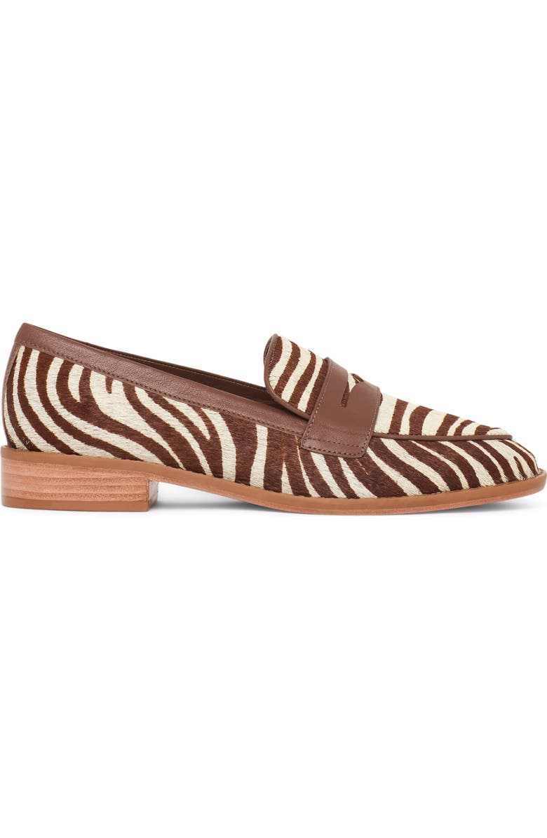 Cinq à Sept Gretta Zebra Haircalf Loafer, Alternate, color, Dark Sepia/ Ivory