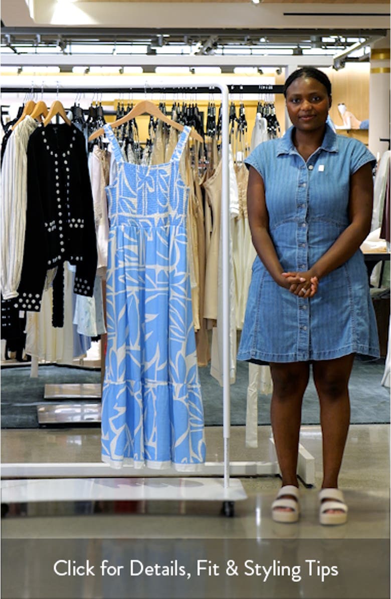 Selene Mosaic Print Smocked Tiered Maxi Sundress, sales video thumbnail