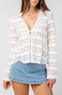 Collabo Front Tie Ruffled Lace Top