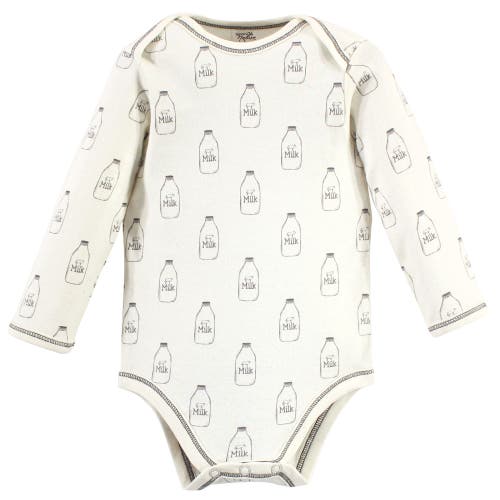 Touched By Nature Organic Cotton Long-sleeve Bodysuits In Multi