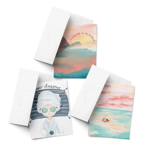 Celebration/Graduation Assorted Greeting Card Pack (3ct) "Mountain, Spa, Ocean"