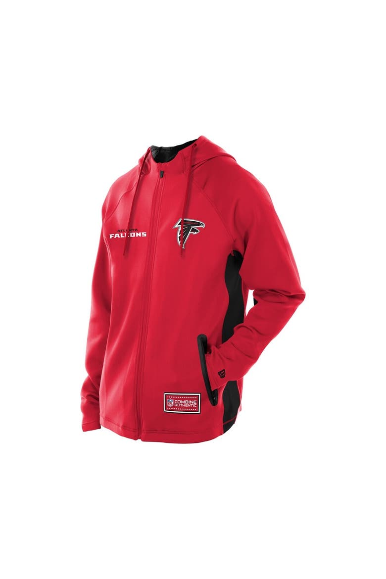 Men's New Era  Red Atlanta Falcons Combine Authentic Raglan Scuba Full-Zip Hoodie, Alternate, color, Red