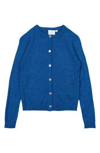 The New Kids' Eve Glitter Cardigan In Blue