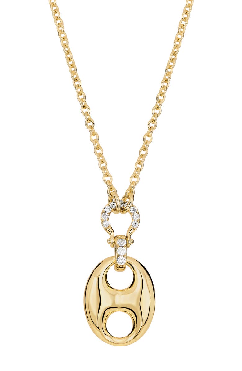 ATHRA LUXE Pavé Horsebit Necklace, Main, color, Gold