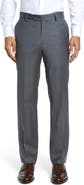 Berle Flat Front Modern Fit Gabardine Stretch Wool Trousers