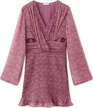 MANGO TEEN Long Sleeve Cutout Minidress