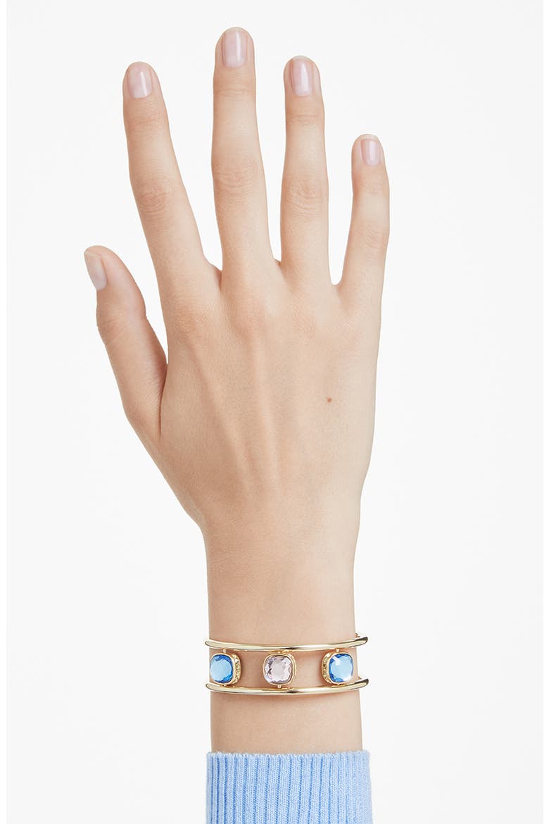 Chroma Crystal Cuff Bracelet, Alternate, color, GOLD/ ASSORTED CRYSTALS