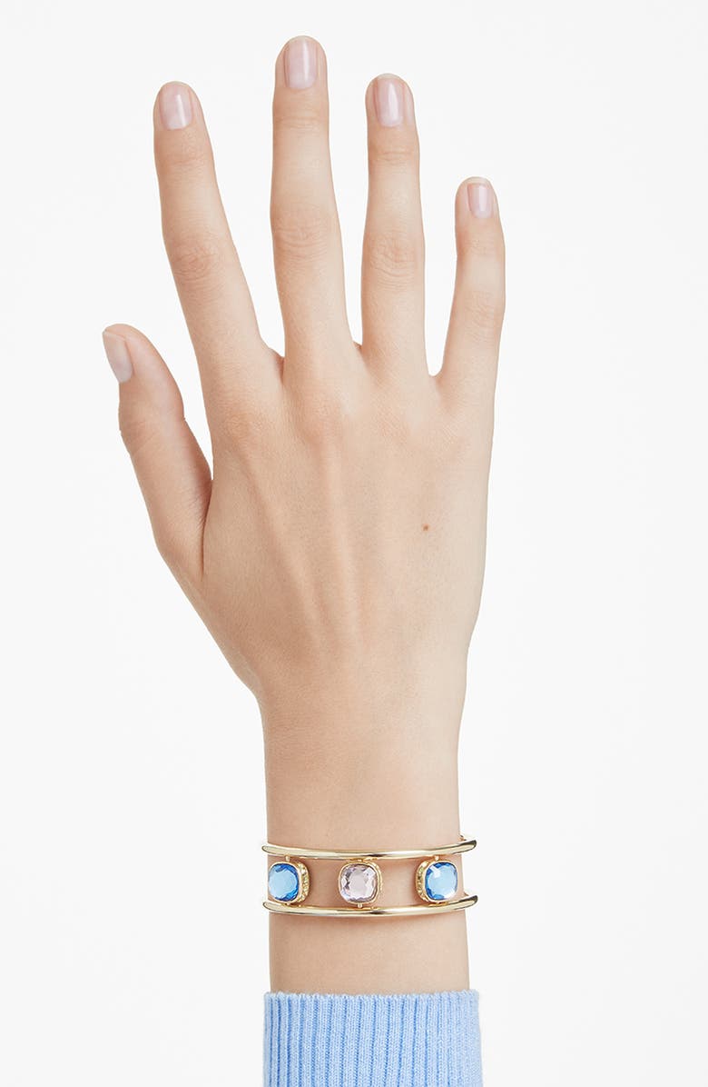 Swarovski Chroma Crystal Cuff Bracelet, Alternate, color, Gold/ Assorted Crystals