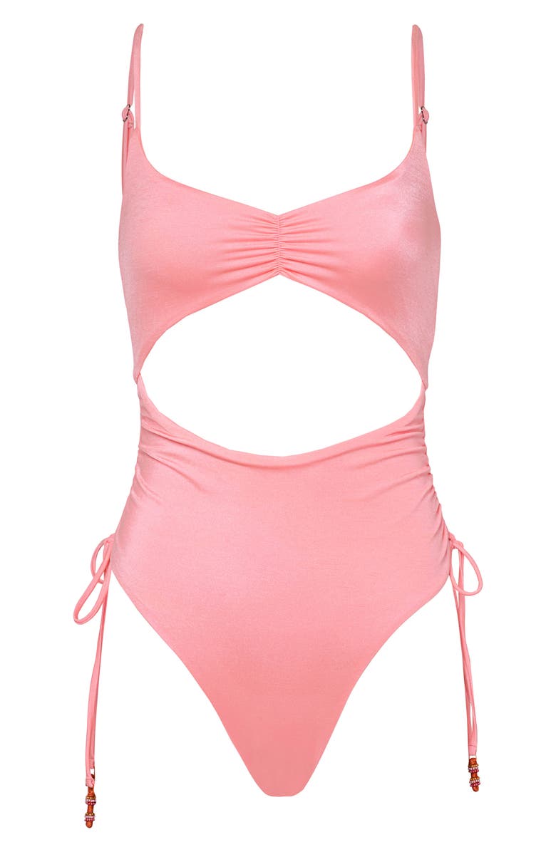 Maaji Orchid Pink Kai Cutout Reversible One-Piece Swimsuit, Alternate, color, 