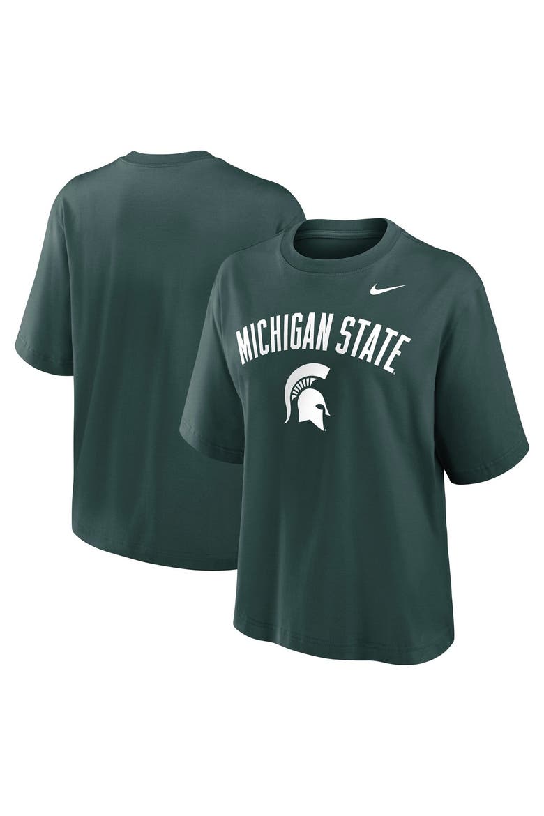 Women's Nike  Green Michigan State Spartans Arch Logo Boxy T-Shirt, Alternate, color, Green
