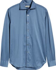 Canali Regular Fit Cotton Jersey Dress Shirt