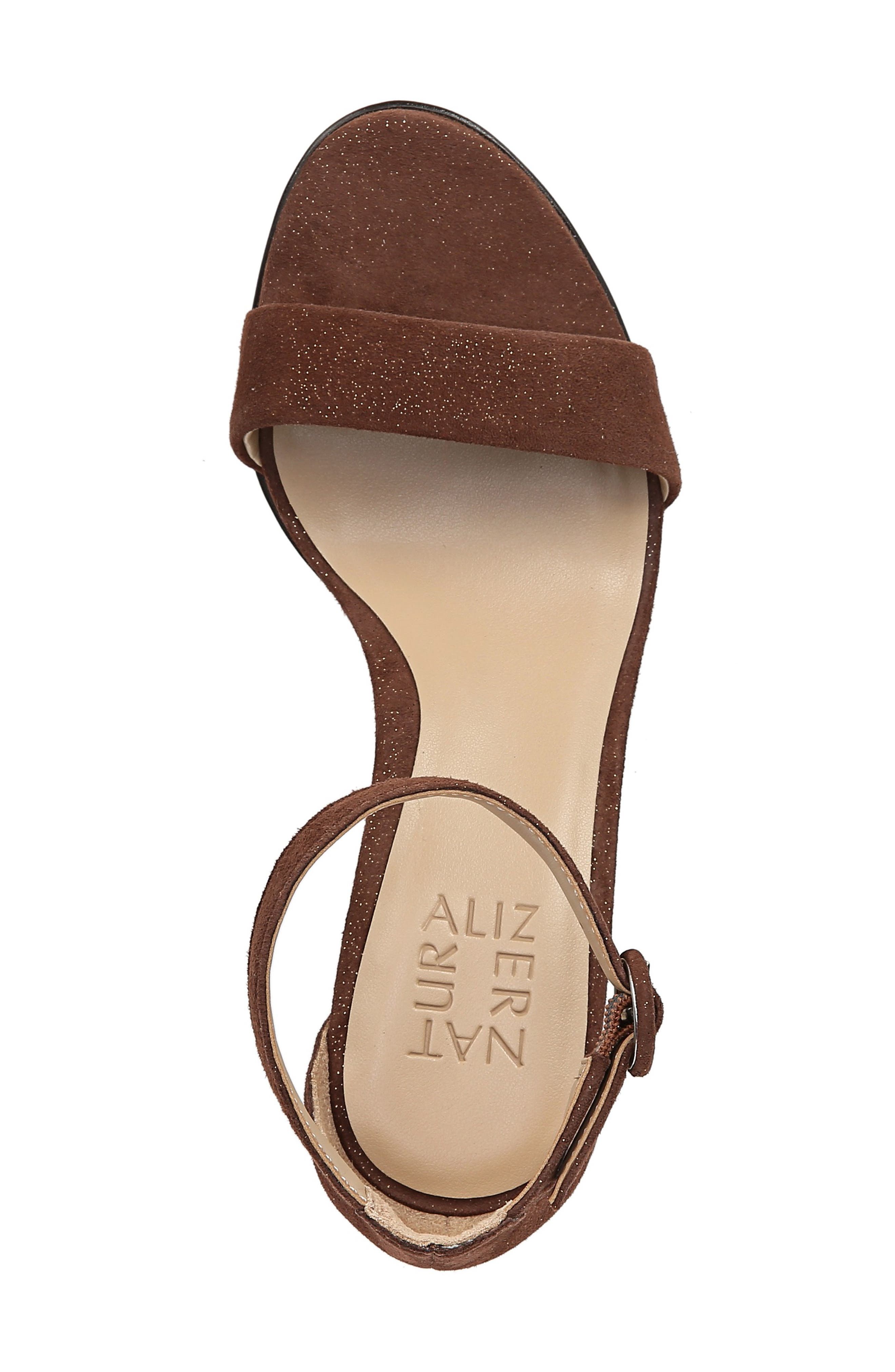 Kinsley Ankle Strap Sandal, Alternate, color, COCOA GLITTER DUST LEATHER