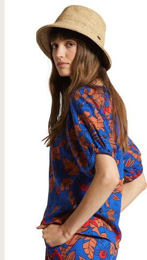 Ellee Straw Packable Bucket Hat