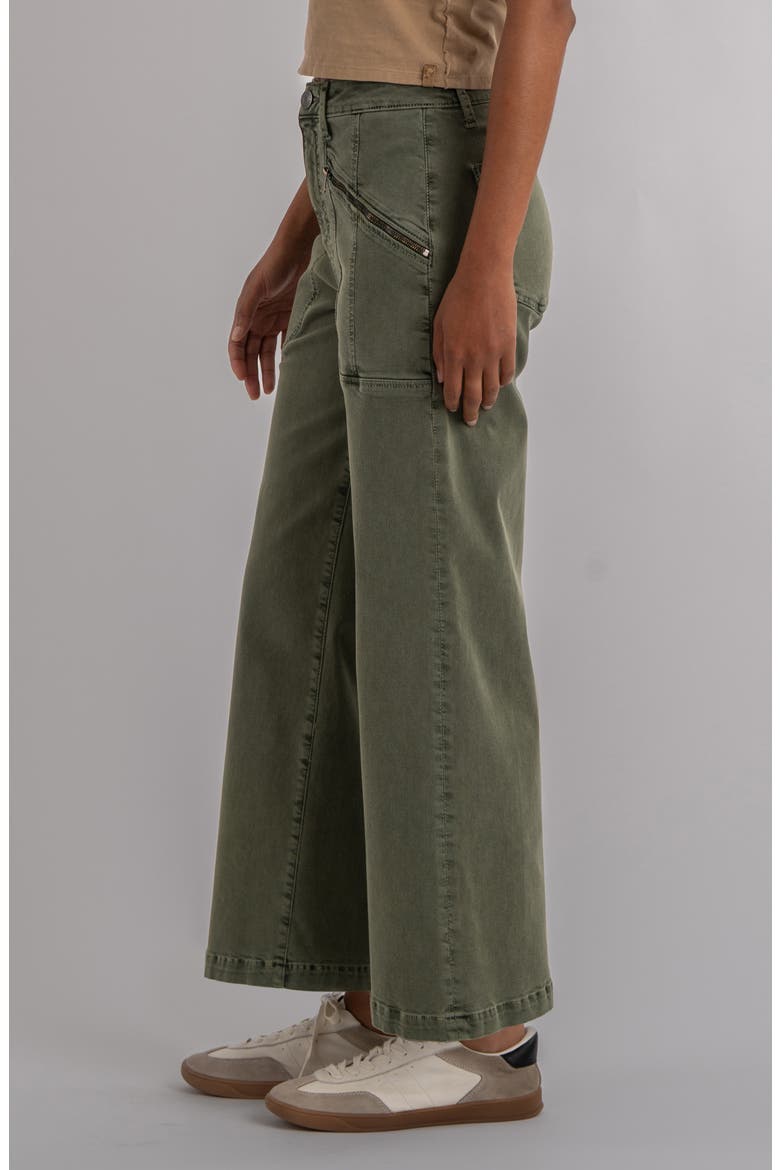 Meg Zip Pocket High Waist Ankle Wide Leg Jeans, Alternate, color, SEAWEED