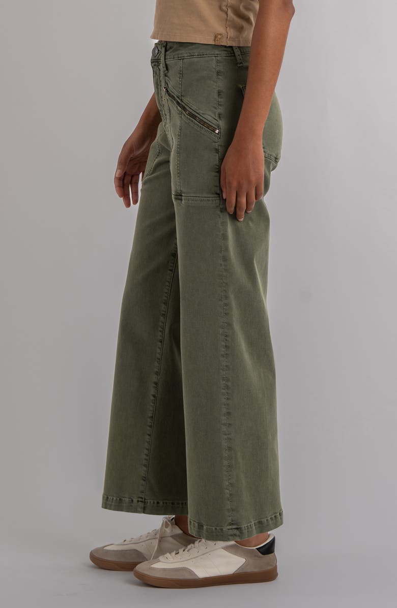 KUT from the Kloth Meg Zip Pocket High Waist Ankle Wide Leg Jeans, Alternate, color, Seaweed