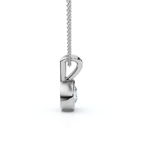 Bliss Diamond Dainty Stackable Solitaire Bezel Diamond Pendant 14k Gold Lab Grown Ef/vs In Gold
