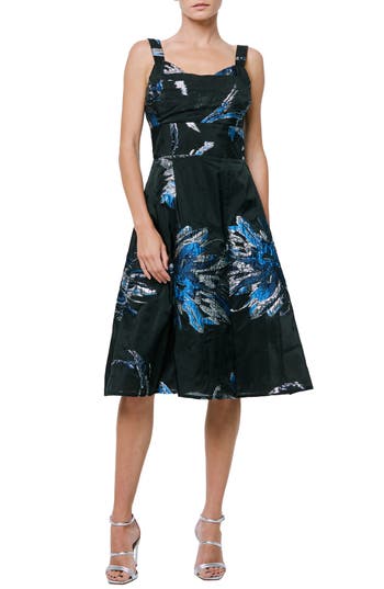 CIEBON CIEBON ALENNA METALLIC PRINT DRESS