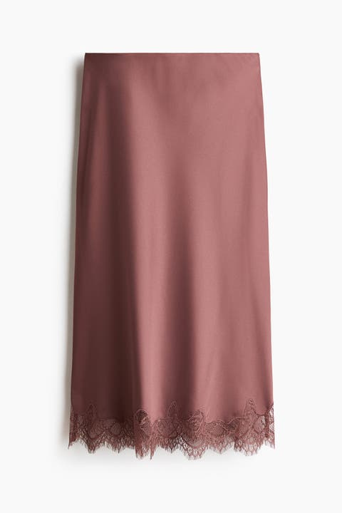 Lace-trimmed Slip Skirt