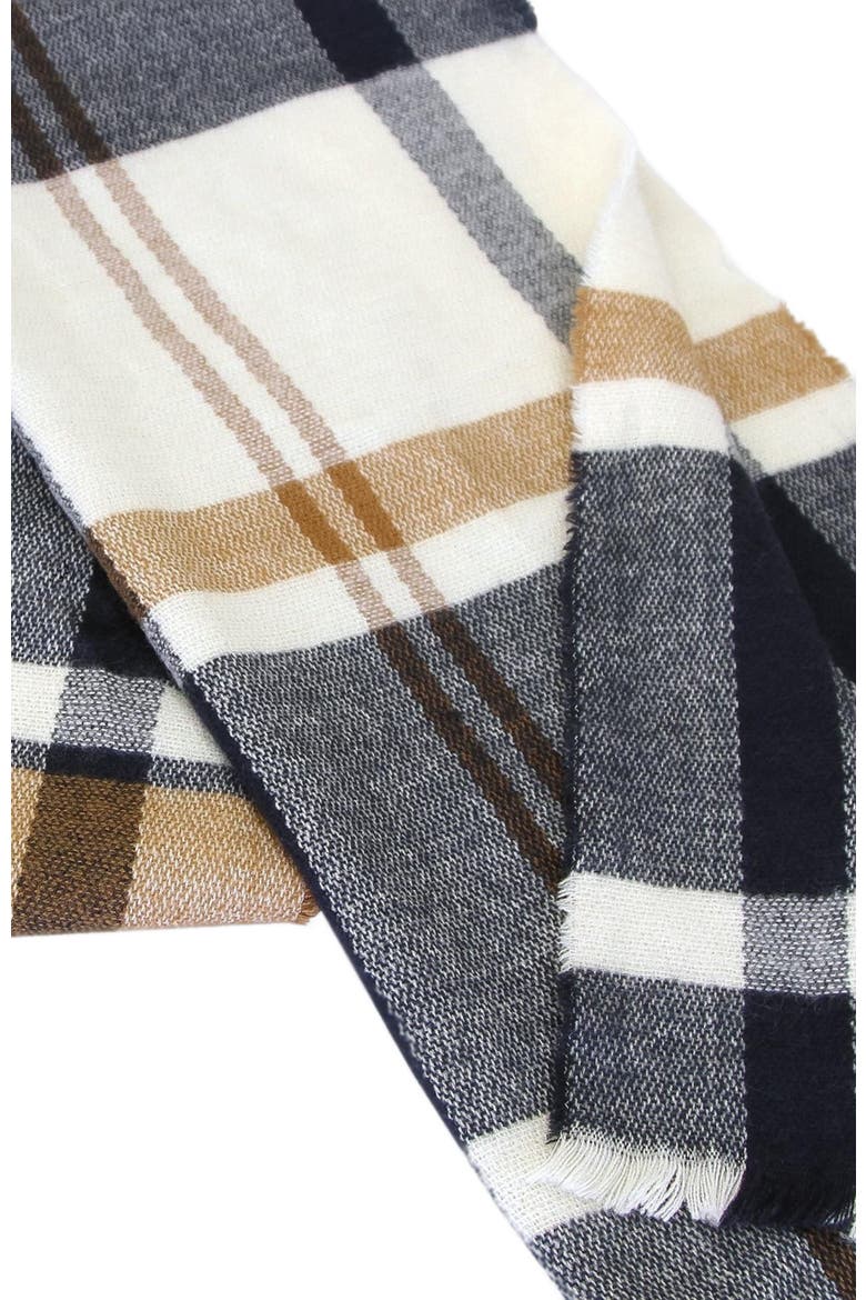 Staten Island Plaid Scarf, Alternate, color, Navy