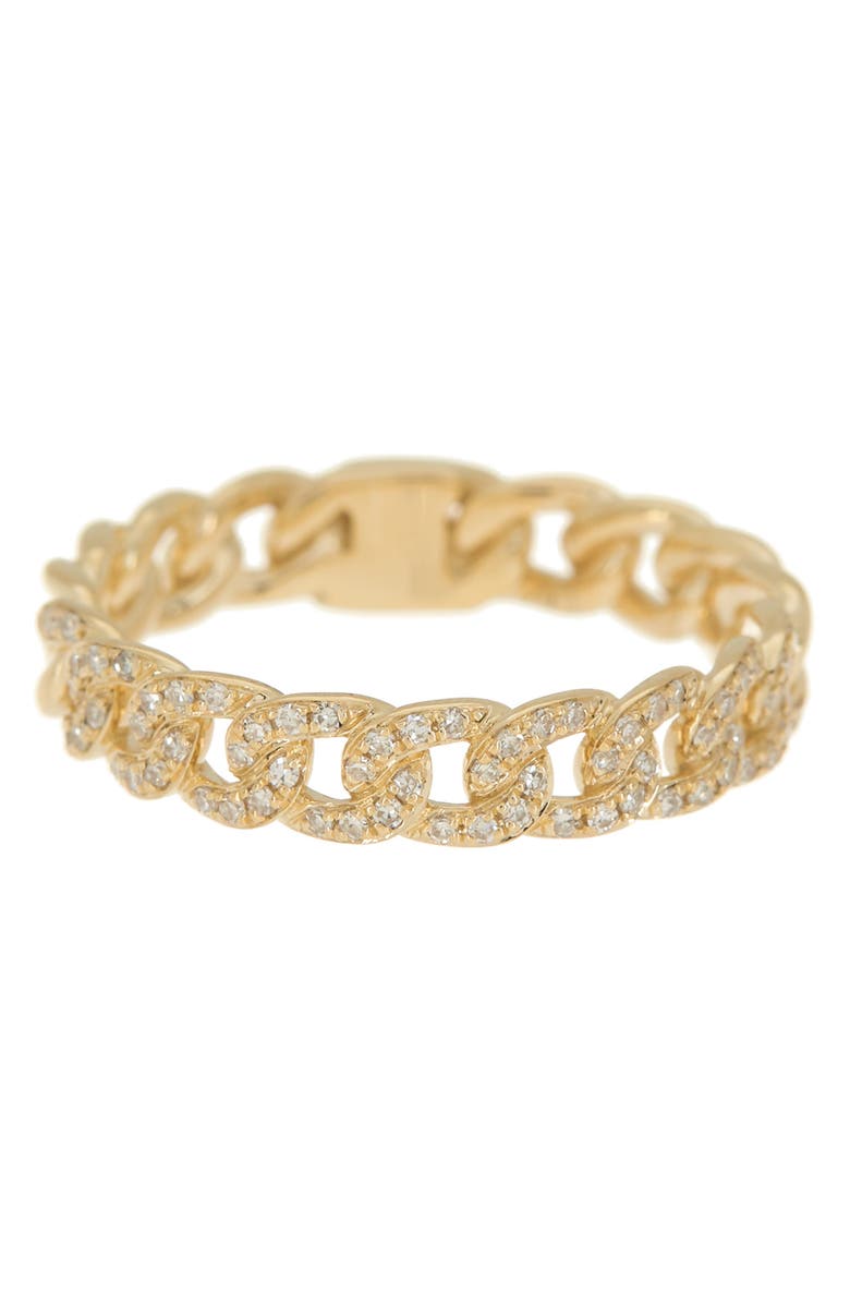 RON HAMI 14K Yellow Gold Pavé Diamond Curb Link Ring - 0.16 ctw., Main, color,