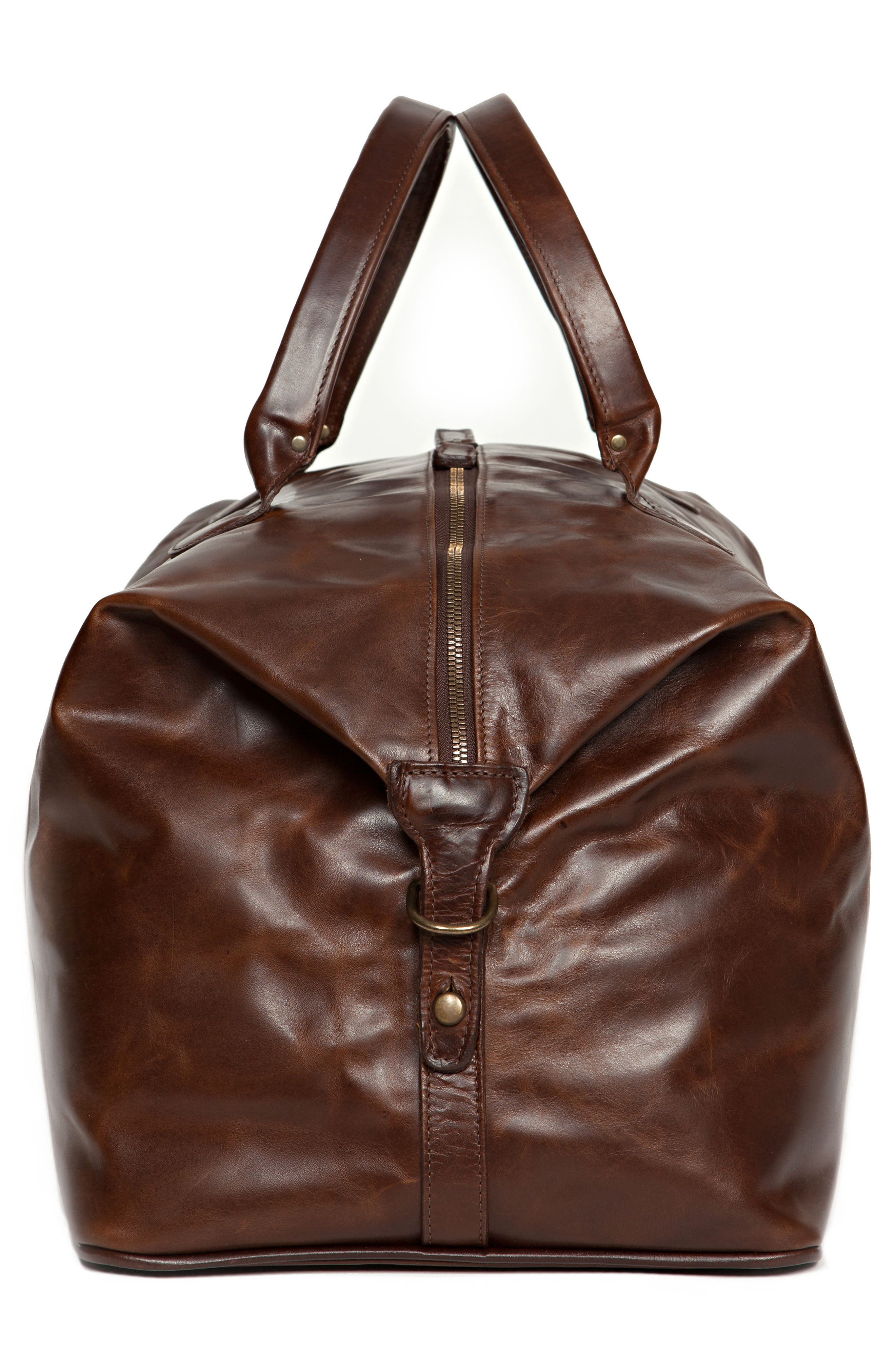 Benedict Leather Duffle Bag, Alternate, color, BROMPTON BROWN