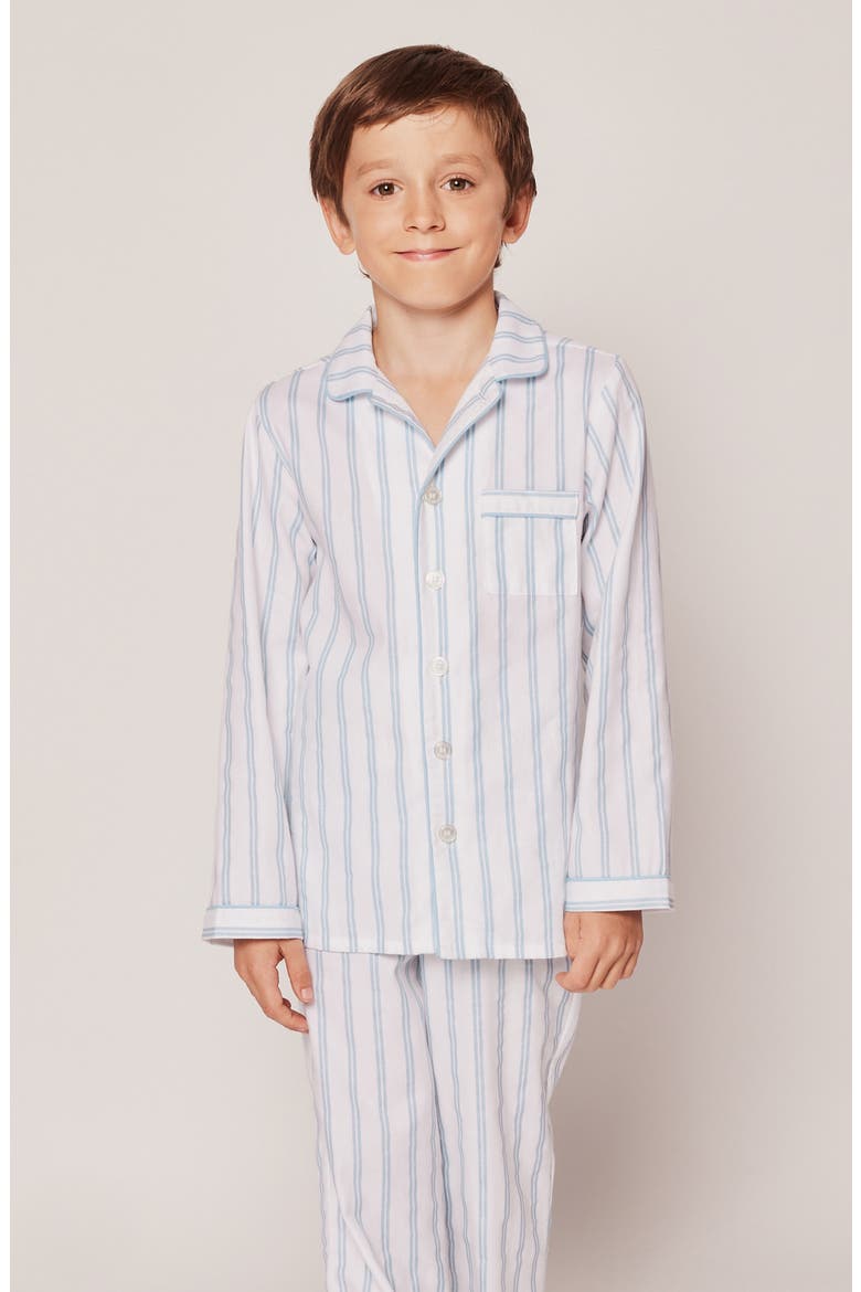Kids' Blue Stripe Two-Piece Pajamas, Alternate, color, WHITE