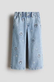 H&M Motif-detail Wide Leg Jeans