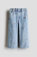 H&M Motif-detail Wide Leg Jeans