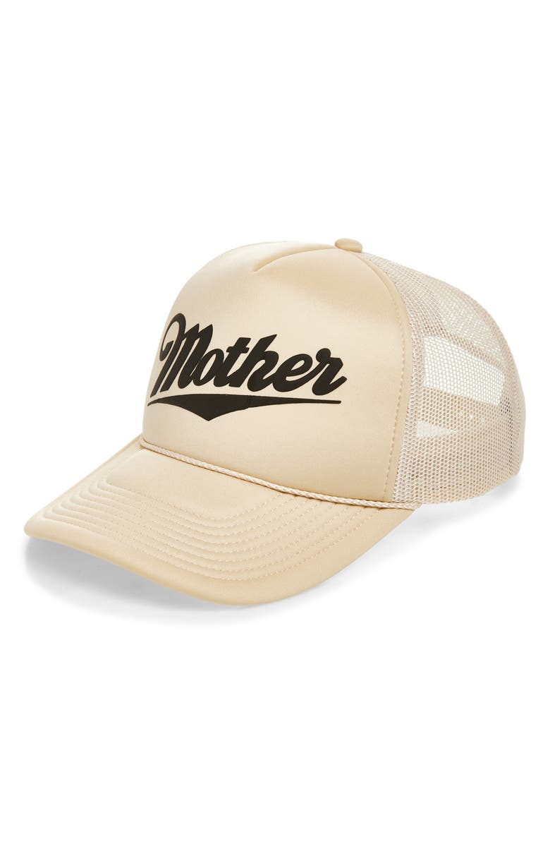 Local Beach Mother Summer Trucker Hat, Main, color, Khaki