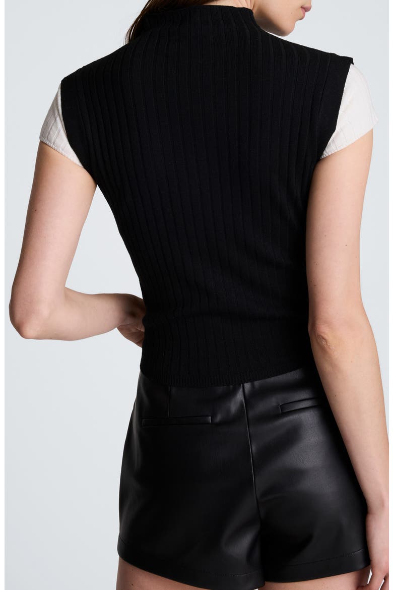Mock Wide Rib Sweater, Alternate, color, BLACK/ OYSTER