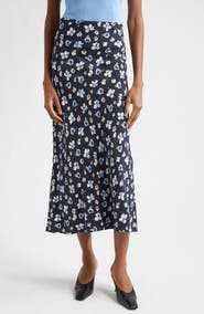 Veronica Beard Clover Floral Silk Blend Skirt