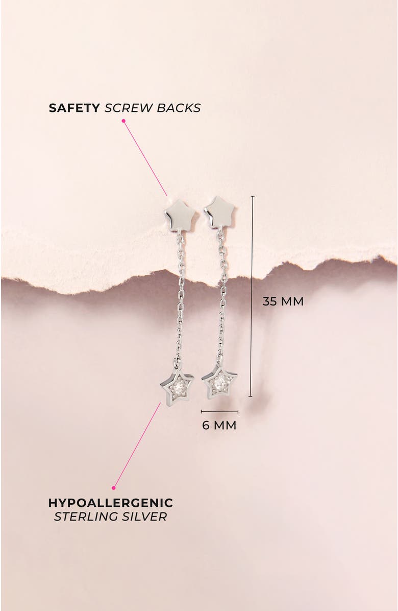 In Season Jewelry Dancing Star Girl Earrings, Alternate, color, Silver