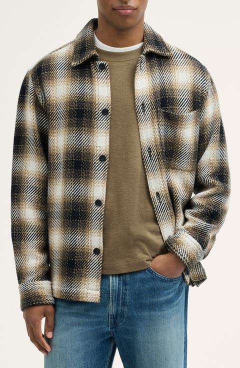 Plaid Long Sleeve Chunky Twill Shirt