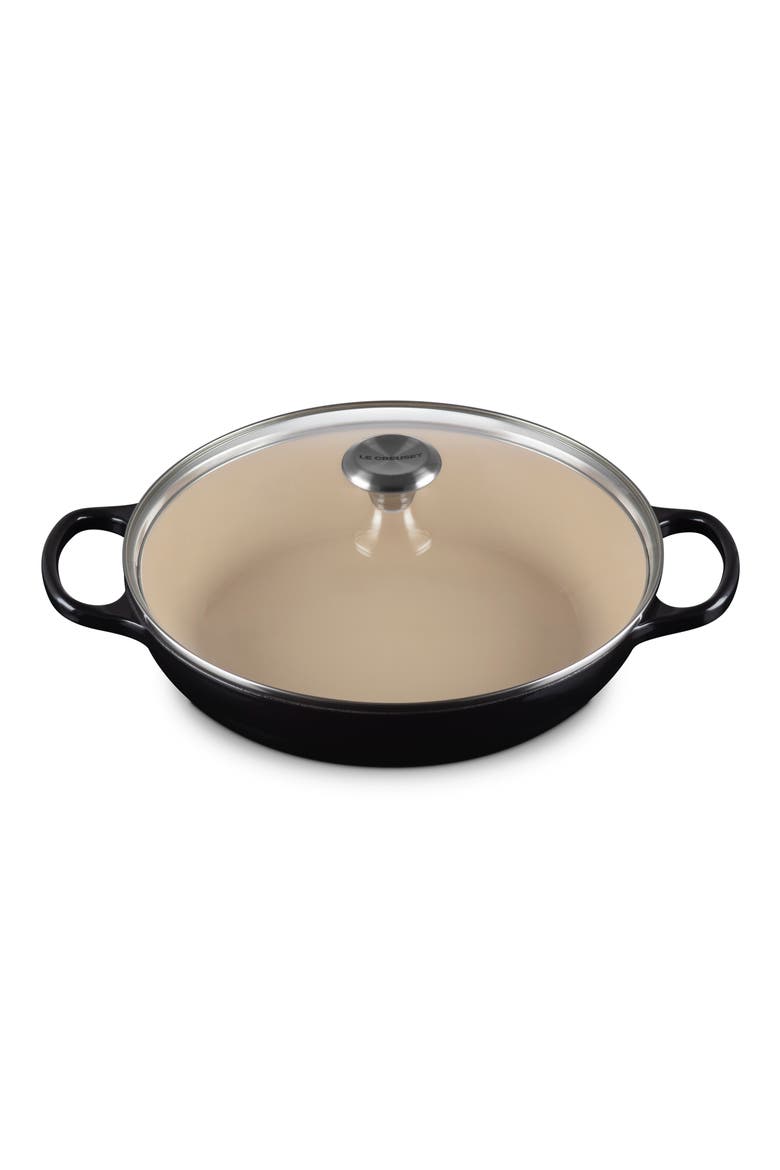 Signature 2.25-Quart Enameled Cast Iron Braiser, Alternate, color, LICORICE