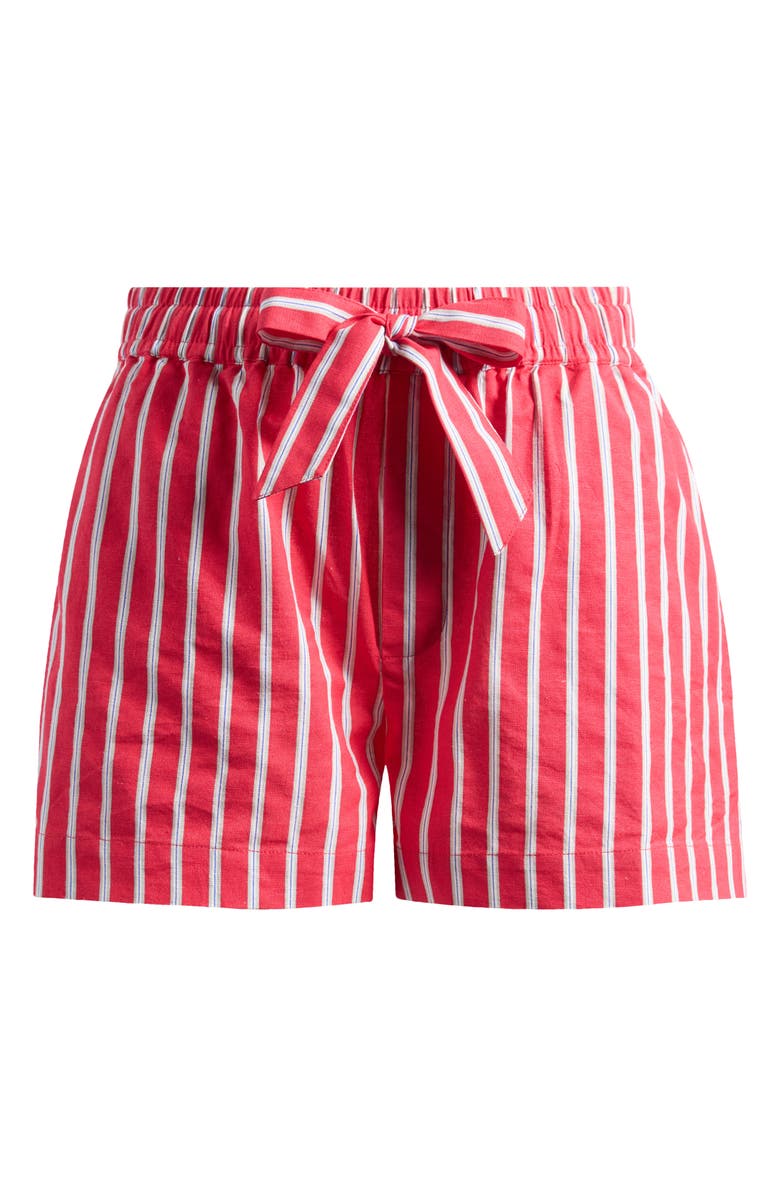 Damson Madder Krissy Stripe Organic Cotton & Linen Boxer Shorts, Alternate, color, Red