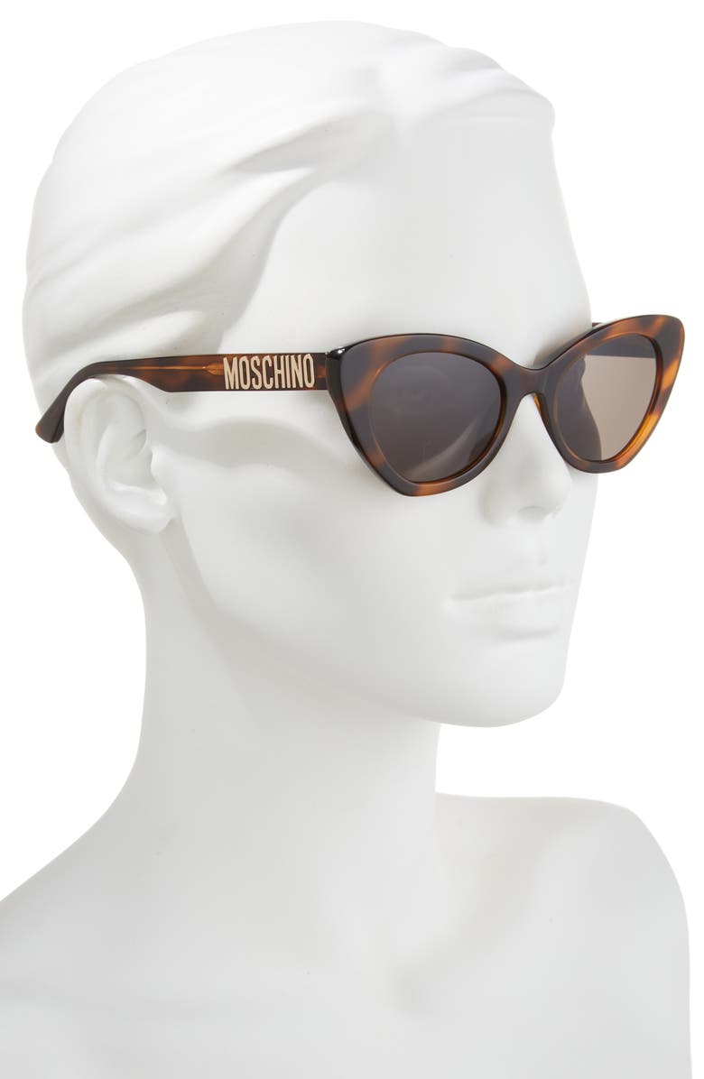 Moschino Cat Eye Sunglasses, Alternate, color, Havana