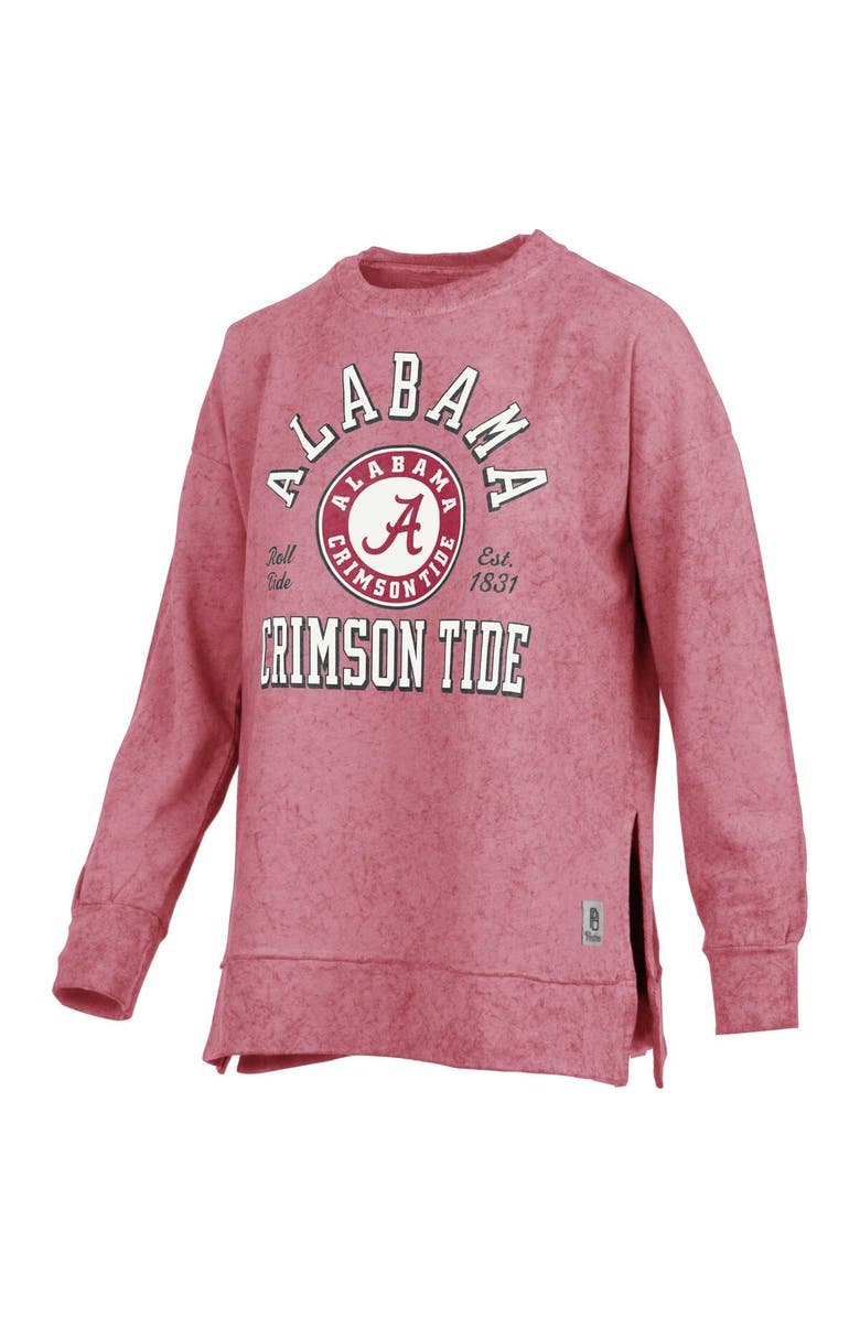 PRESSBOX Women's Pressbox Crimson Alabama Crimson Tide Sun Washed Bishop Pullover Sweatshirt, Main, color, 
