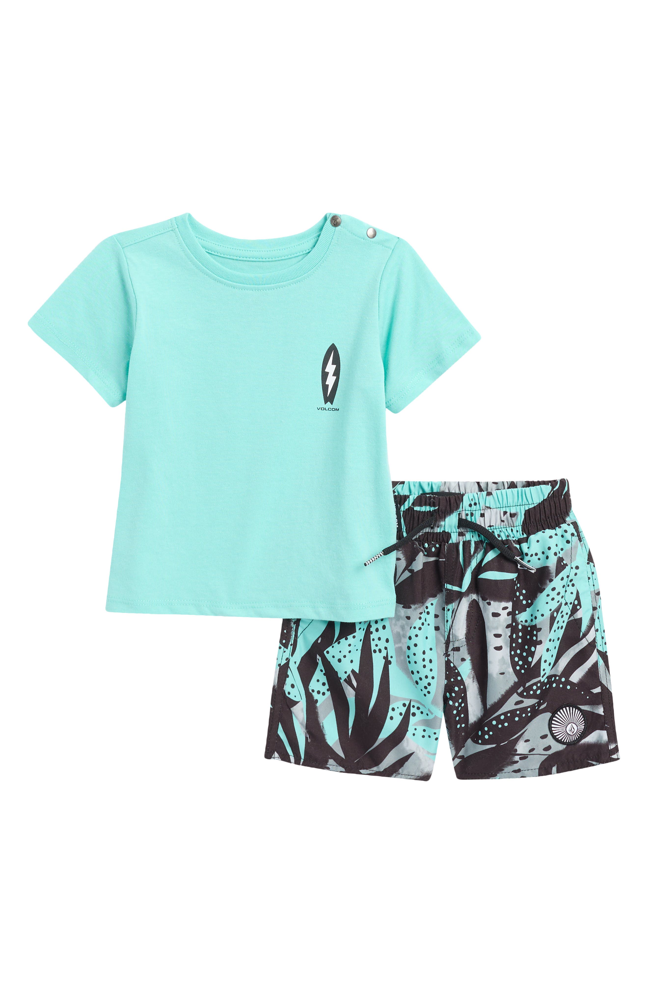 Volcom Jersey T-Shirt & Swim Shorts Set