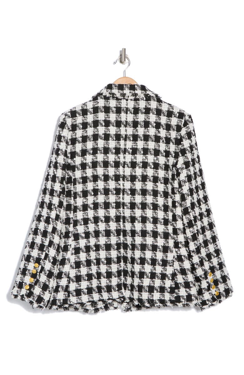 Ellen Tracy Houndstooth Double Breasted Tweed Blazer, Alternate, color, 
