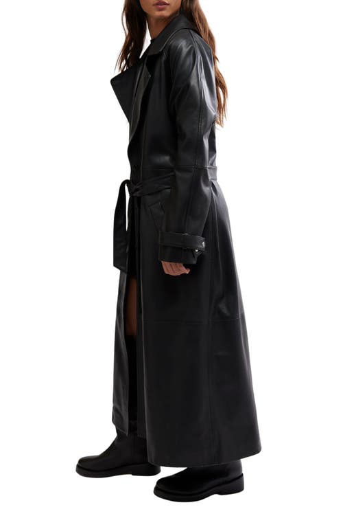 Shop Free People Rock It Leather Trench Coat In Black