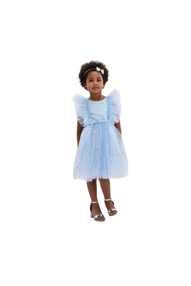 Party Dress with Glitter Stars, Alternate, color, Light Blue