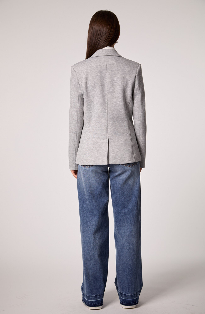 BLUE REVIVAL Helen Blazer in Heather Cement With Removable Shirt Insert, Alternate, color, Heather Cement