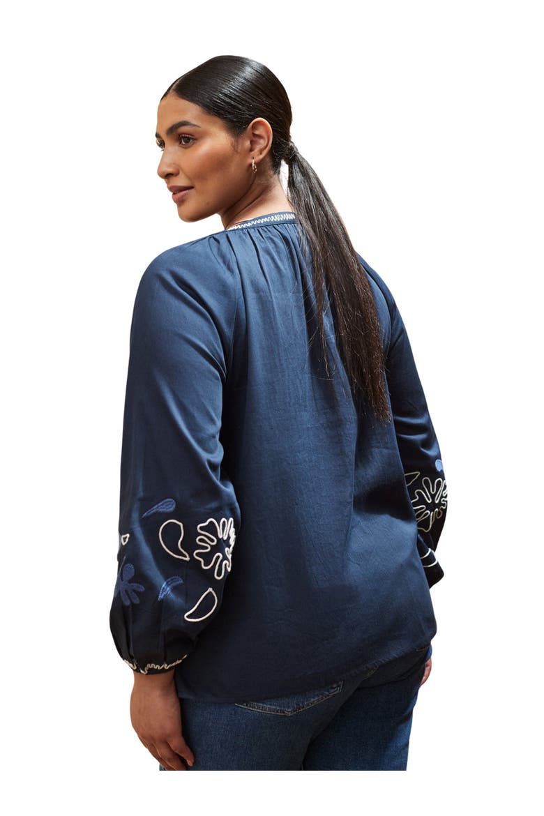 Long Sleeve Embroidered Blouse, Alternate, color, Blue
