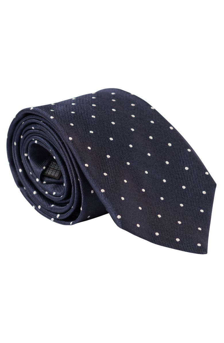 Elizabetta Pisa - Silk Jacquard Tie for Men, Main, color, Navy