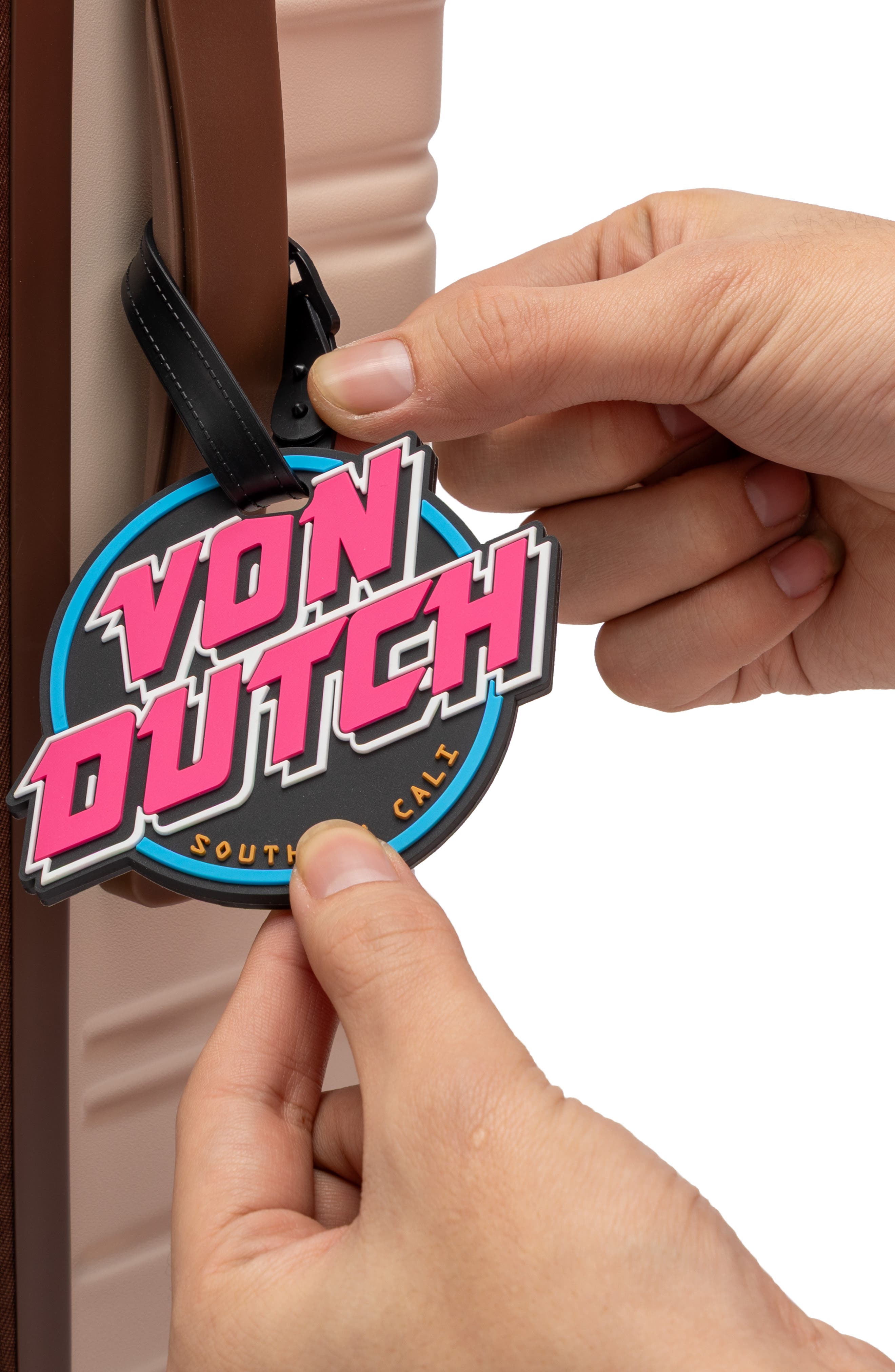 Von Dutch 80s Neon 2-Piece Suitcase ID Tag Set with Adjustable Straps, Alternate, color, 80S Neon