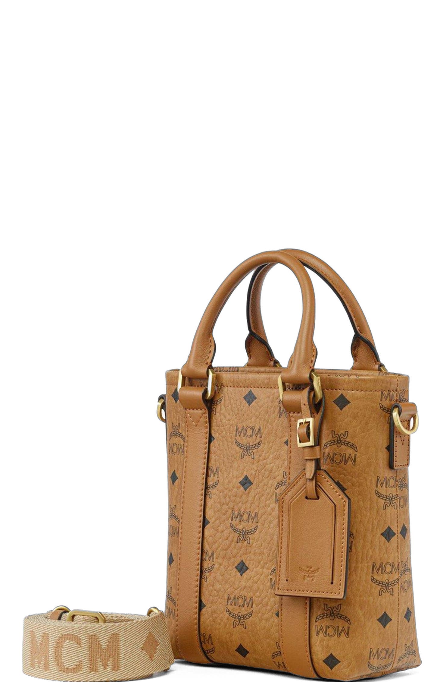 MCM Aren N/S Tote in Visetos, Alternate, color, 
