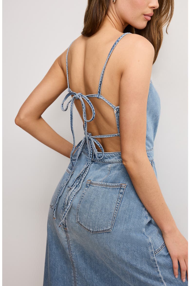 good american denim midi dress Lite (Women) Color:39.3x15.7x23.7 inch / 100x40x60.4 cm / White color / Rubber wood right chest of drawers Piper Tie Strap Tween MID-2025 Blue dress Fit Sleeveless Bodycon silhouette