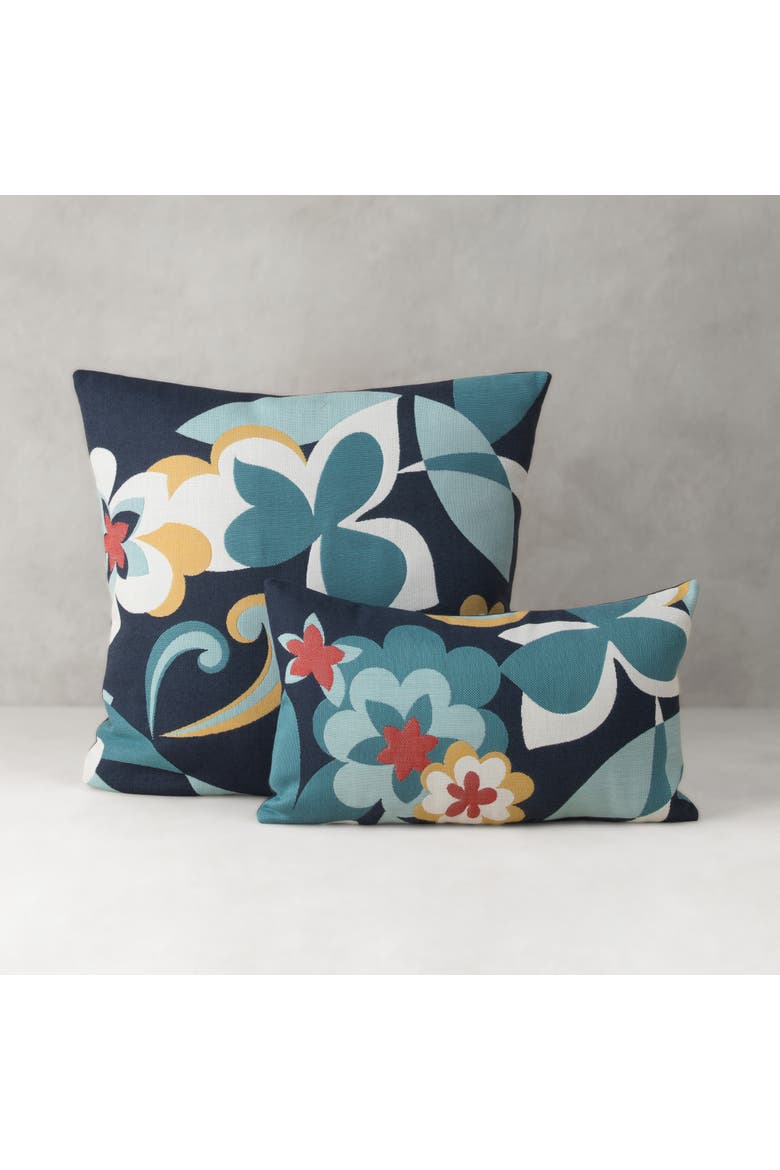 Floral Impact Jacquard Indoor & Outdoor Woven Accent Pillow, Alternate, color, Multi